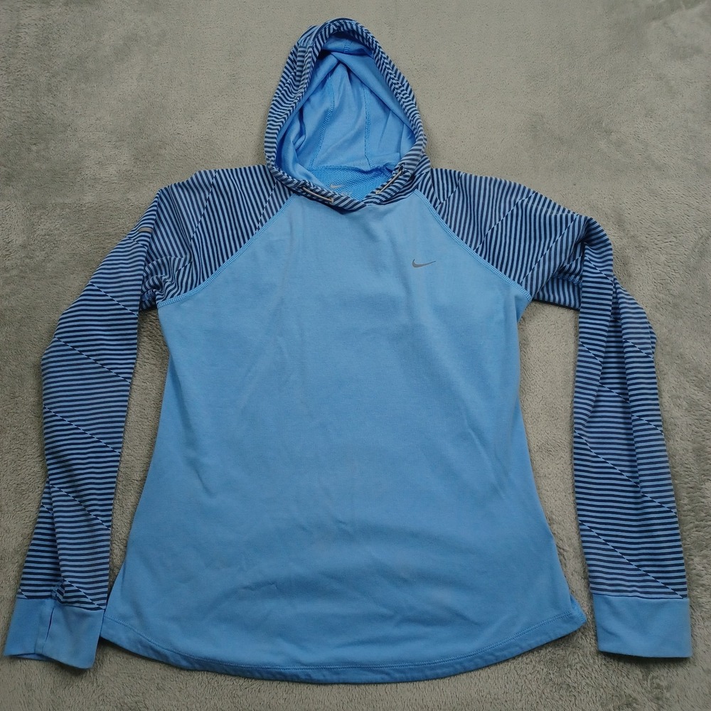 Nike Hoodie Womens Medium Blue Pullover Sweater Pockets Casual Activewear